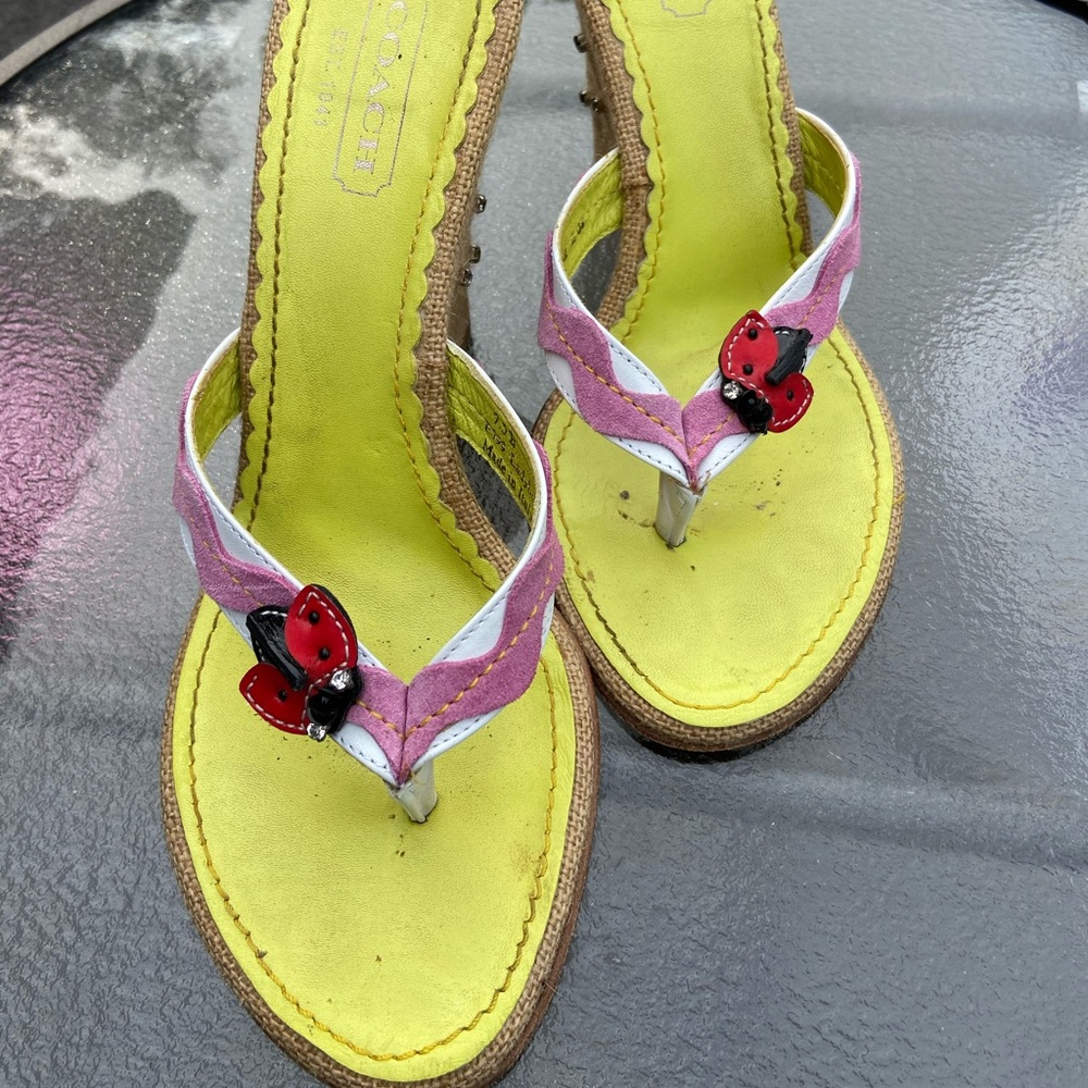 Coach size 7 ladybug wedges